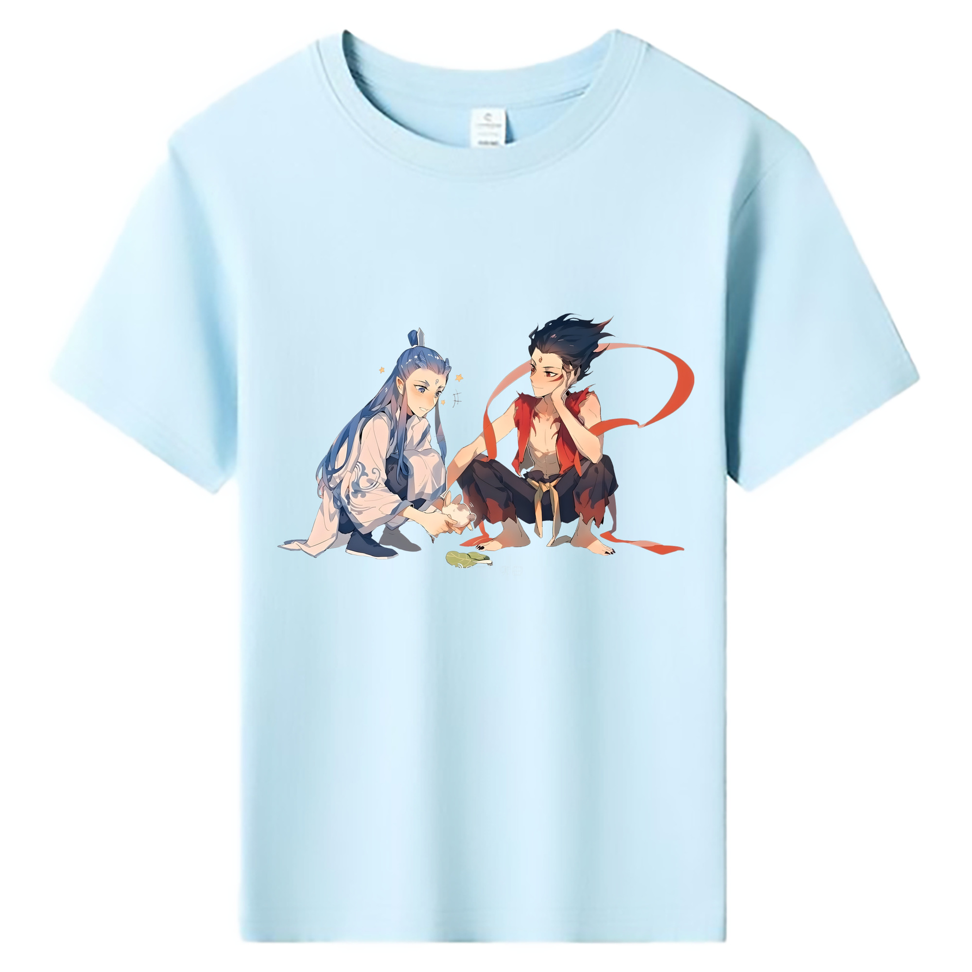 （画像用） Ne Zha 2 ナタ 魔童の大暴れ 綿100％キッズTシャツ（フロントプリント）